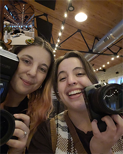 cali second shooting for her mentor, abi teeters at a wedding