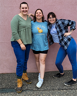 a group photo of cali and her best friends, kayla and victoria